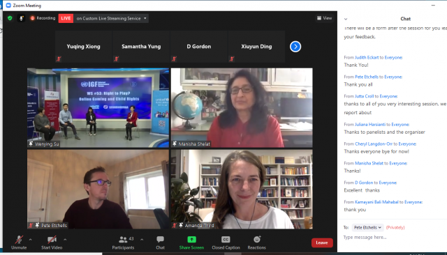 IGF 2020 WS #53 Right to Play?---Online Gaming and Child Rights